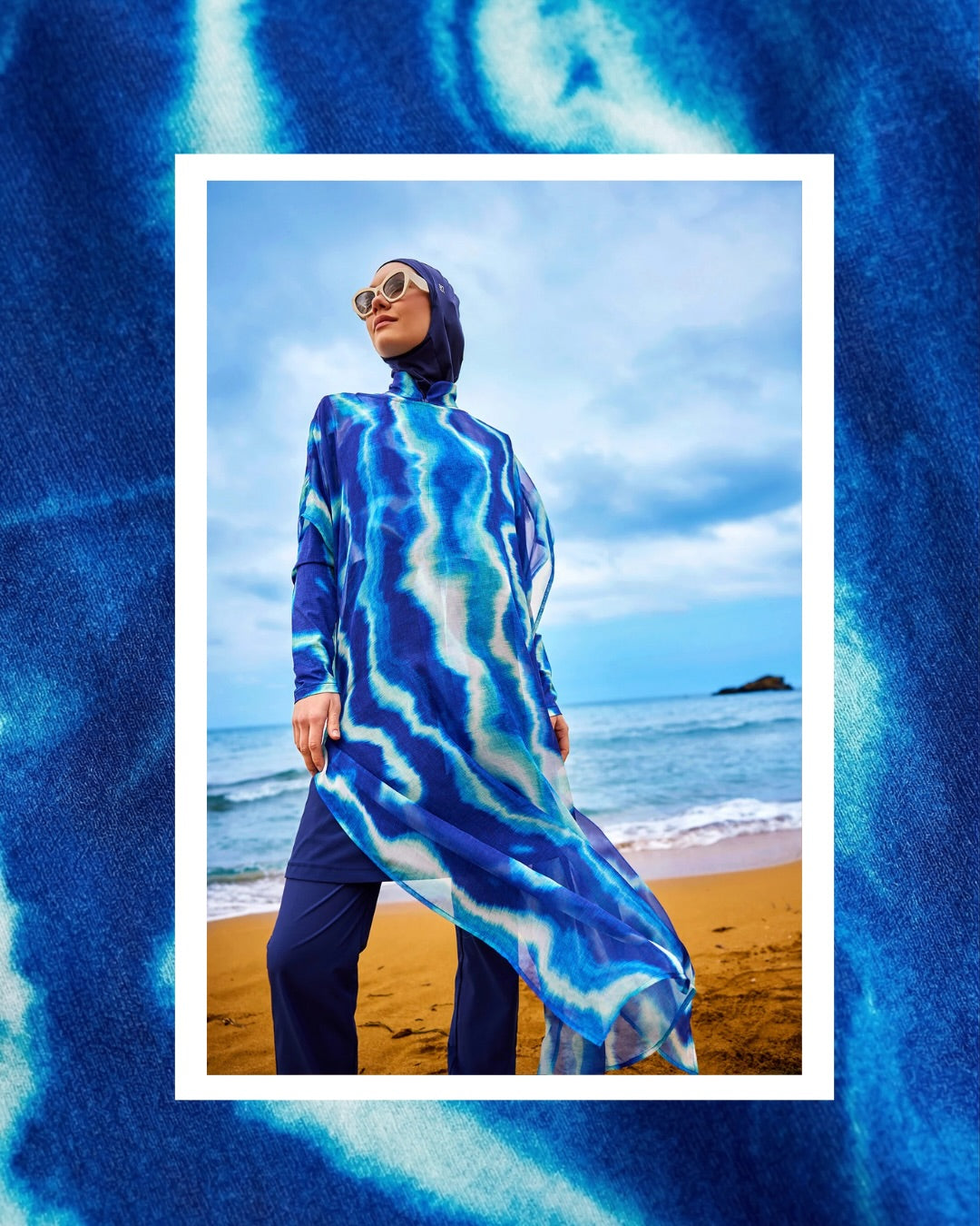 Luxury KIMONO Blue of Sea