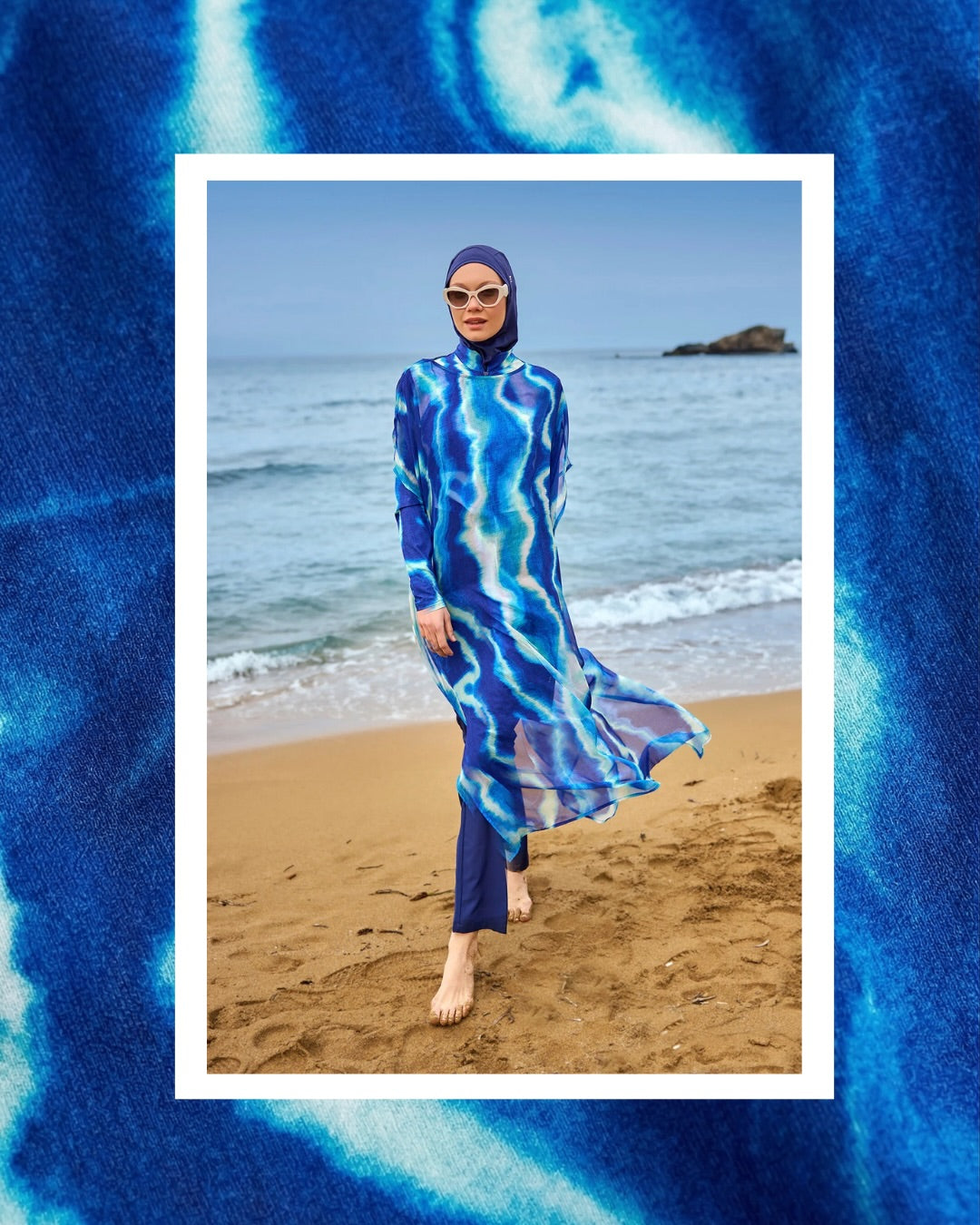 Luxury KIMONO Blue of Sea
