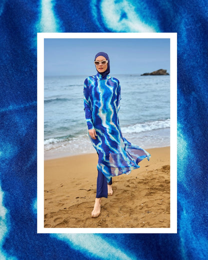 Luxury KIMONO Blue of Sea