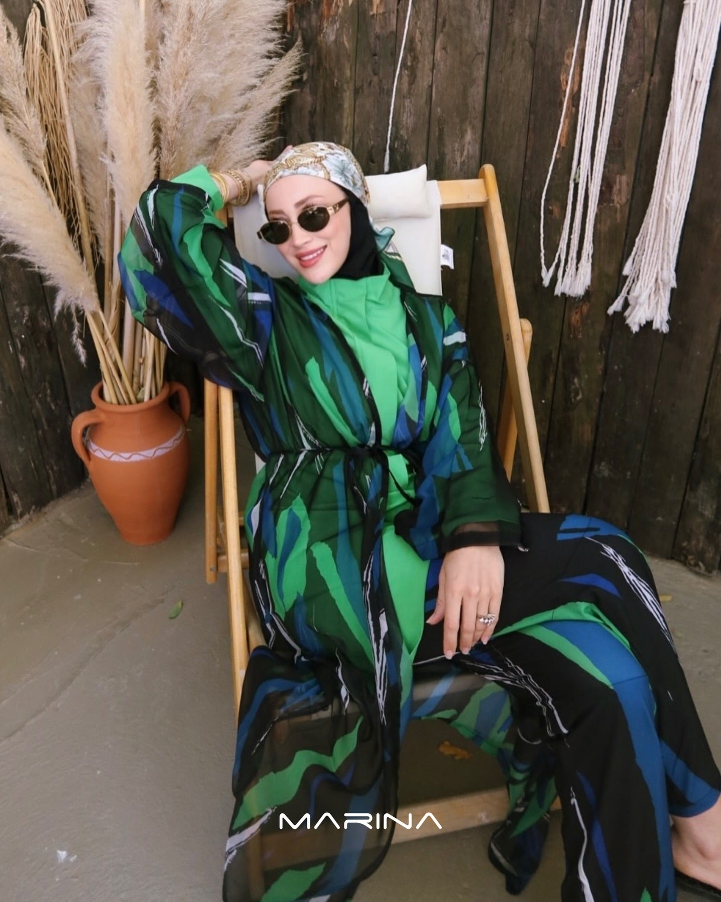 Lounge KIMONO Green Wood